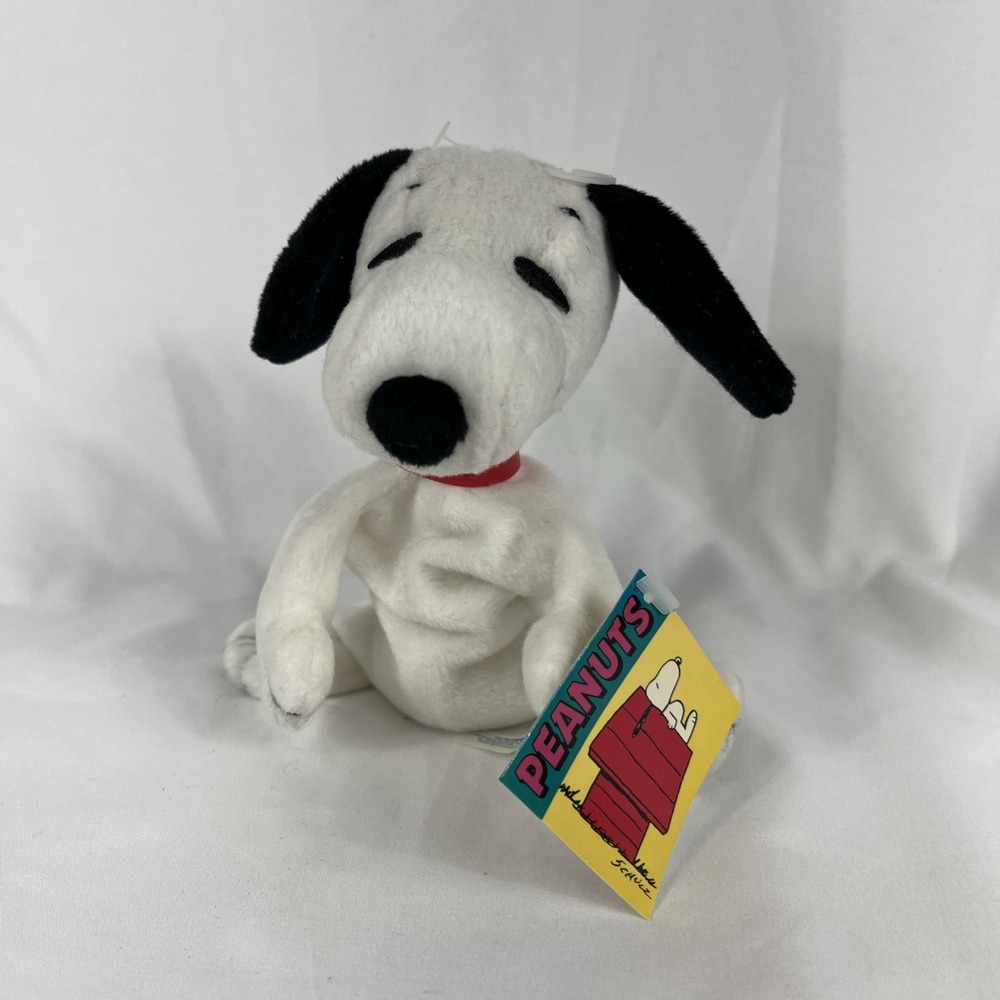 Vintage Applause Peanuts Snoopy Beanbag Plush Toy With‎ Tags 7" Long